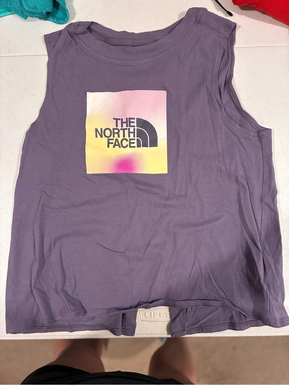 The North Face Girls Purple Sleeveless Logo Tank